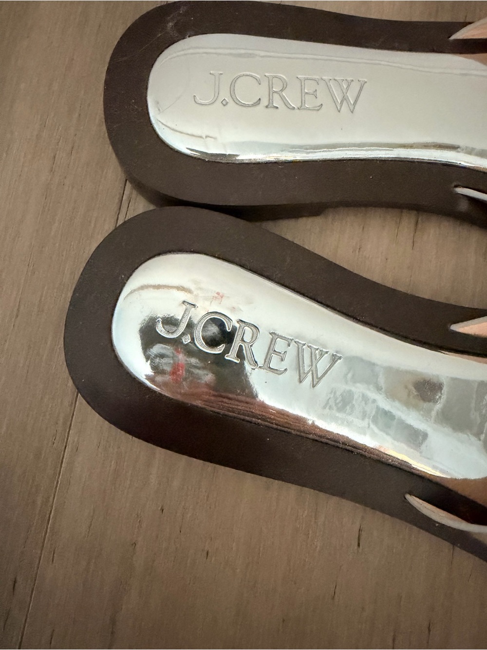 J. Crew Callie sandals in metallic leather Sz 7 - Picture 9 of 10